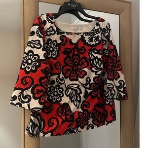 Boden Floral 3/4 Sleeve Shirt
